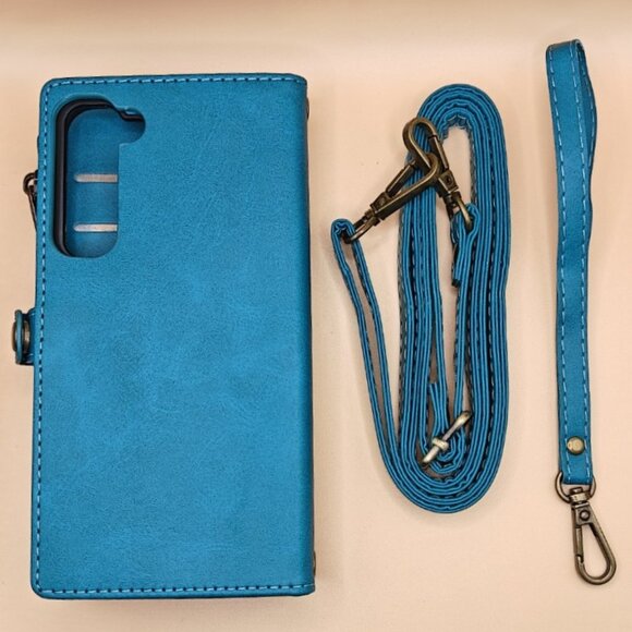 Samsung Galaxy S23 Plus (6.6-inch) PU Leather Wallet Case with Card Holder-Blue - Picture 2 of 5